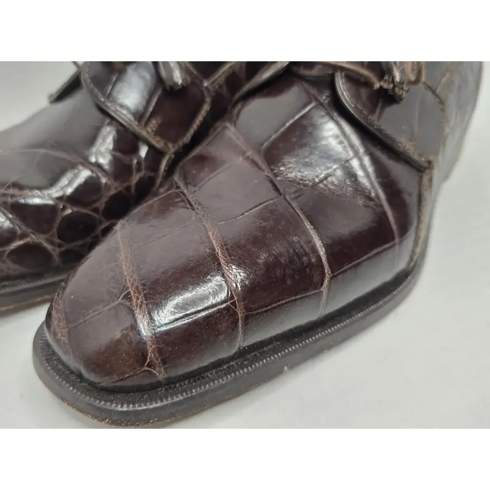 Traversi genuine luxury alligator LM14 Oxford loafers size 10 leather bottoms
